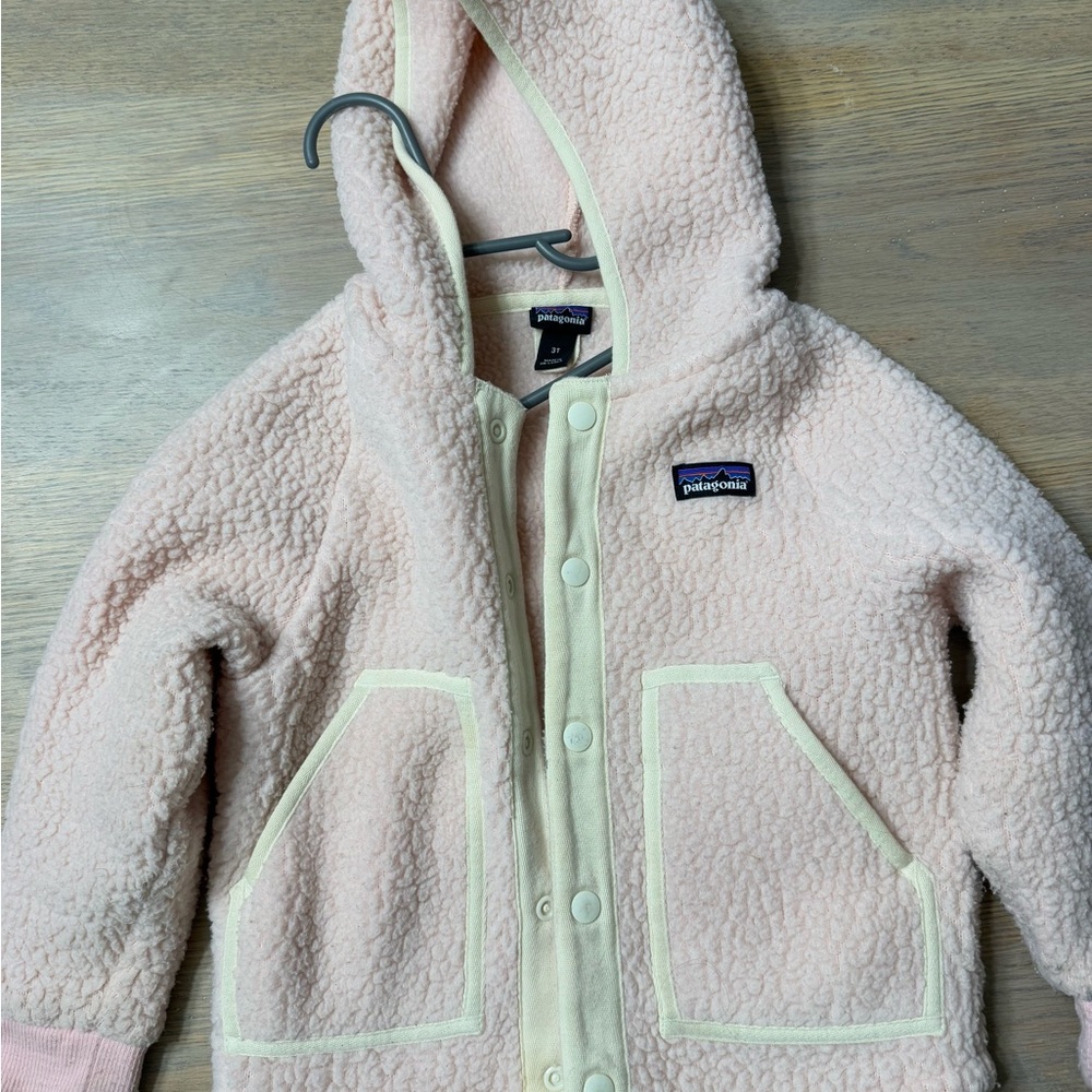 Patagonia Pink Fleece Hooded Jacket